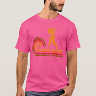 1970'S Retro Style Golfer Silhouette Golf T-Shirt