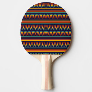 1970s retro vintage stripes and zig zag ping pong paddle