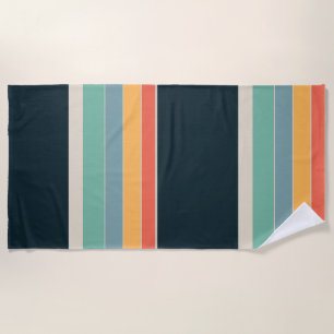 1970s retro Vintage stripes Beach Towel