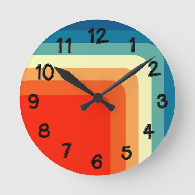 1970s Squares  Round Clock (Front)