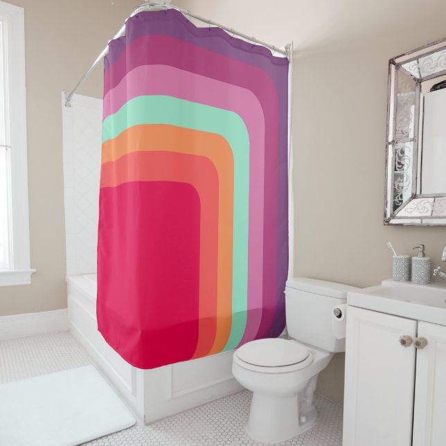 1970s Squares  Shower Curtain (In Situ)