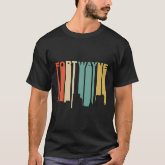 1970'S Style Fort Wayne Indiana Skyline T-Shirt