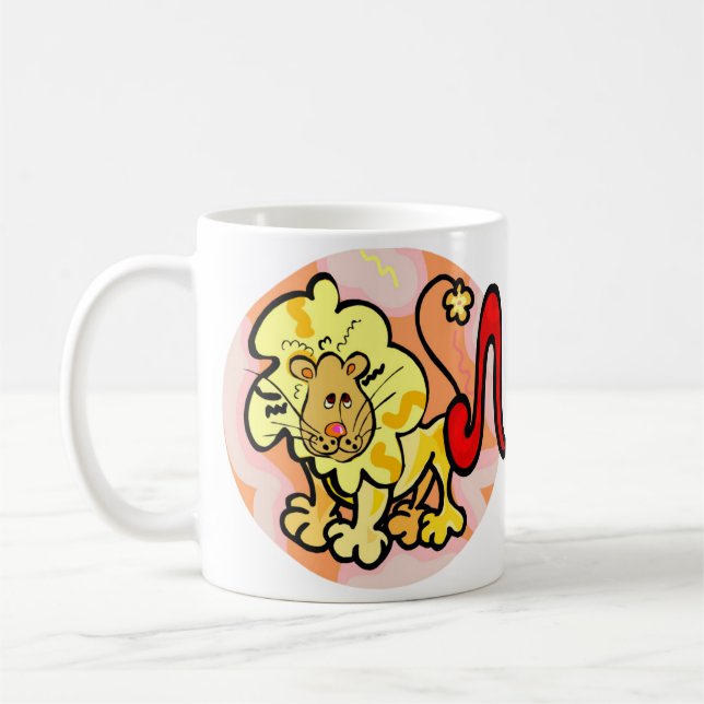 1970s style Leo Lion with Symbol Coffee Mug (Left)