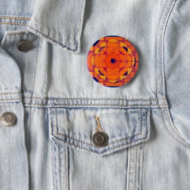 1970s Stylised Logo 6 Cm Round Badge (In Situ)