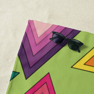 1970s Triangles  Beach Towel