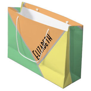 1970s triangles vintage pattern   cusotm unique large gift bag