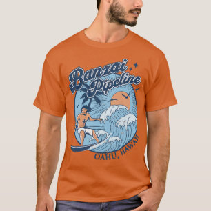 1970s Vintage Surfing Banzai Pipeline Oahu Hawaii  T-Shirt