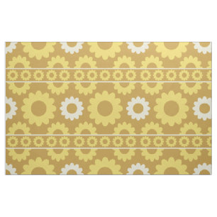 1970s vintage yellow flowers fabric