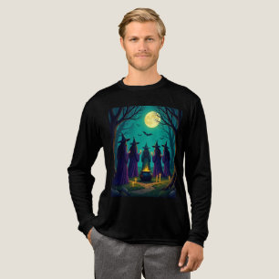 1970s Witchy Halloween Art Tri-Blend Shirt
