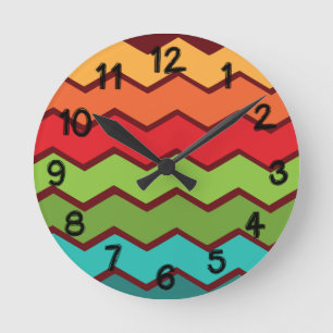 1970s Zigzag Round Clock