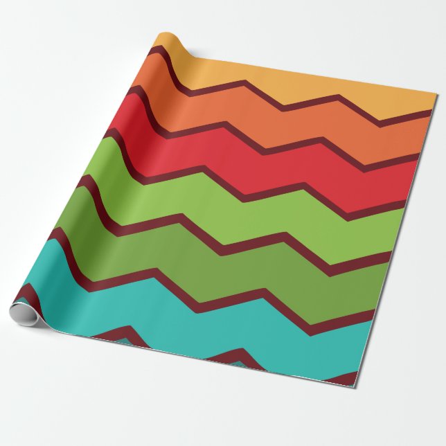 1970s Zigzag    Wrapping Paper (Unrolled)