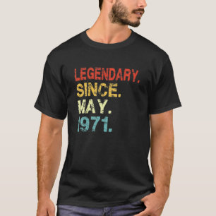 1971 50 Legendary Since May 1971 50Th Bday Retro V T-Shirt
