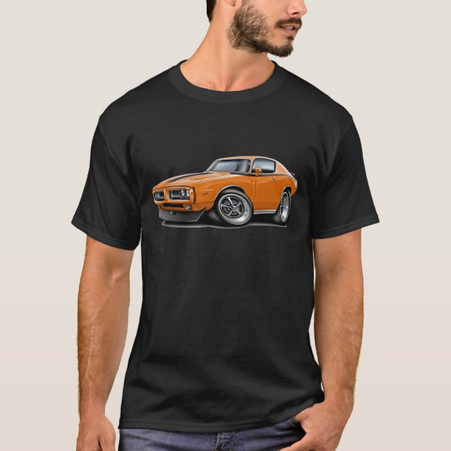 1971-72 Charger Orange-Black Car T-Shirt (Front)
