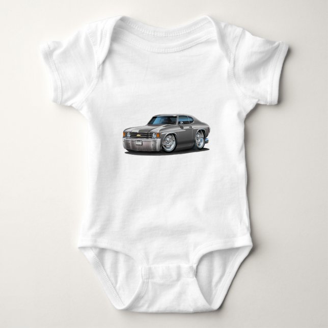 1971-72 Chevelle Grey Car Baby Bodysuit (Front)