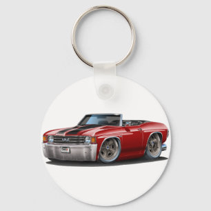 1971-72 Chevelle Maroon-Black Convertible Key Ring