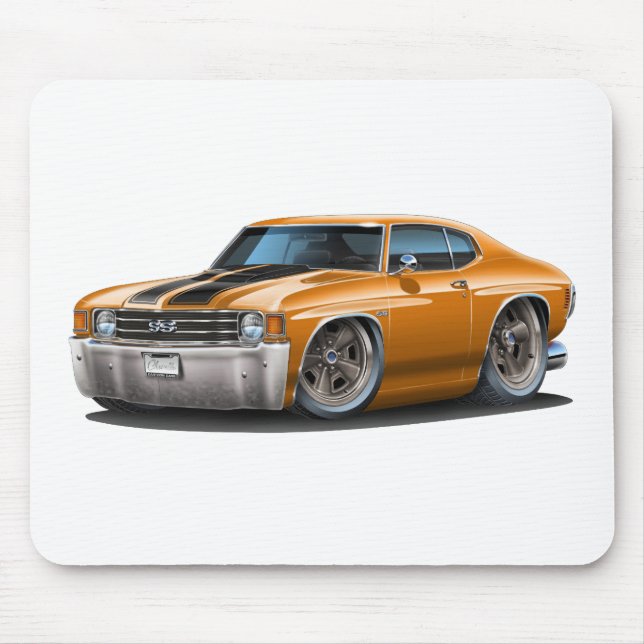 1971-72 Chevelle Orange-Black Car Mouse Pad (Front)