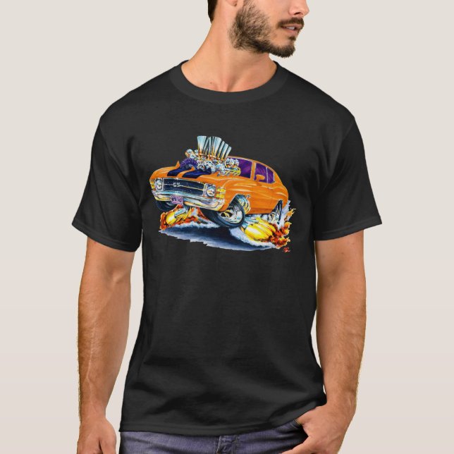 1971-72 Chevelle Orange-Black Car T-Shirt (Front)
