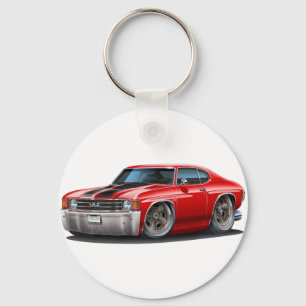 1971-72 Chevelle Red-Black Car Key Ring
