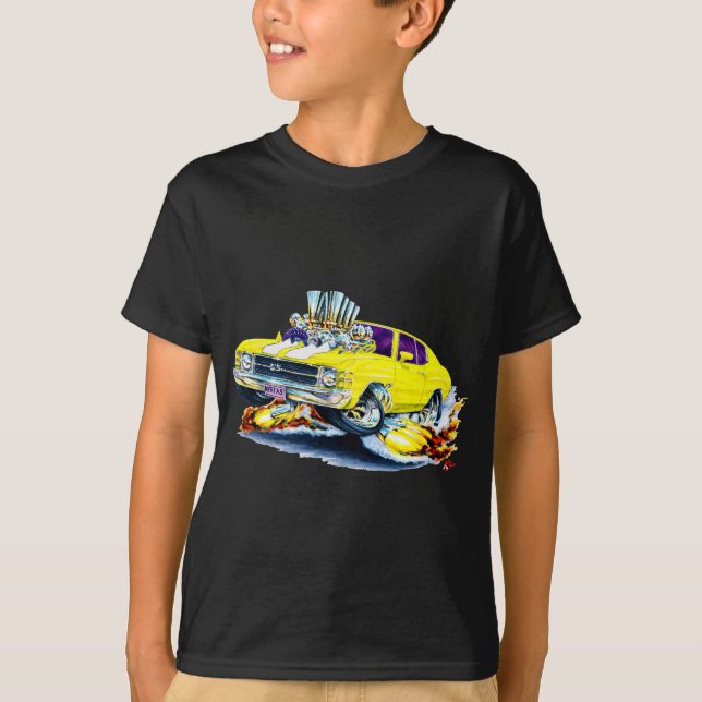 1971-72 Chevelle Yellow-White Car T-Shirt (Front)