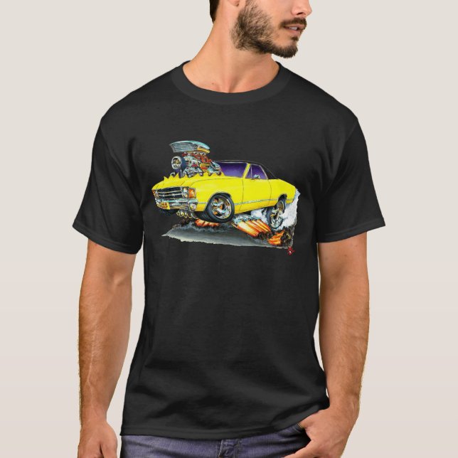 1971-72 El Camino Yellow-Black Truck T-Shirt (Front)