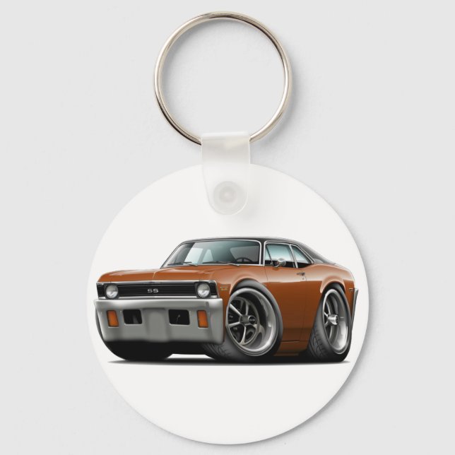 1971-72 Nova Brown-Black Top Key Ring (Front)