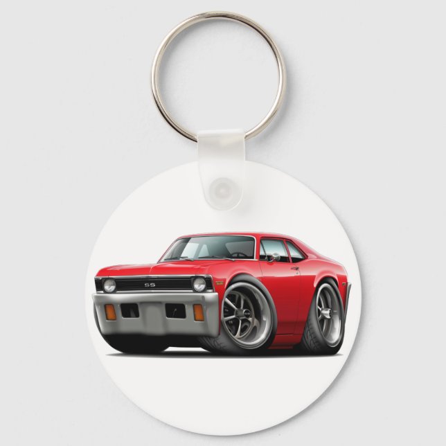 1971-72 Nova Red Car Key Ring (Front)