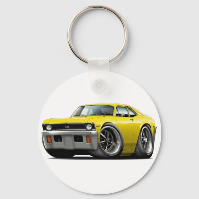 1971-72 Nova Yellow Car Key Ring (Front)