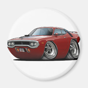 1971-72 Roadrunner Maroon-Black Car Magnet
