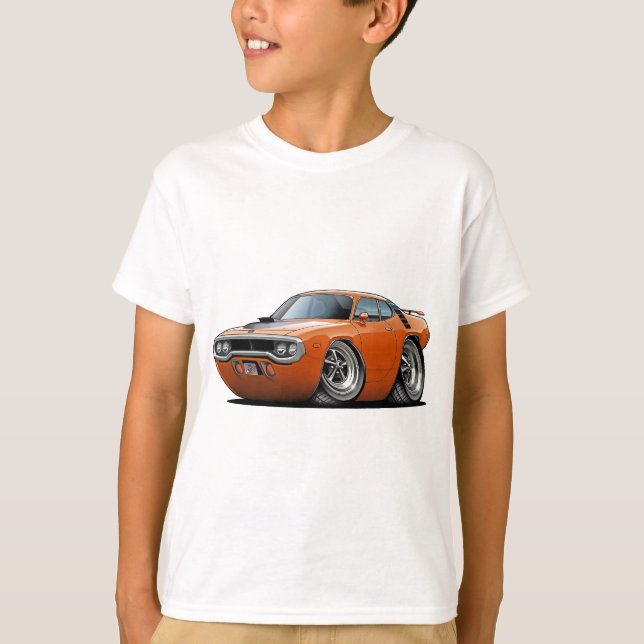 1971-72 Roadrunner Orange-Black Car T-Shirt (Front)