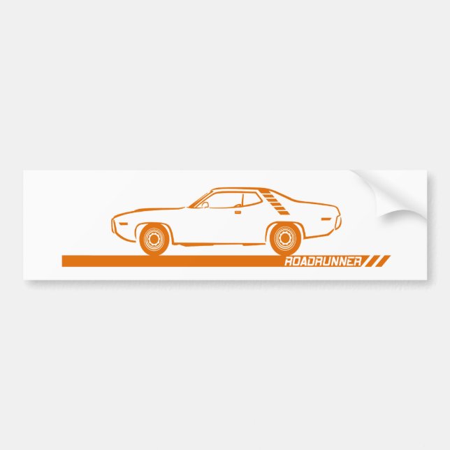 1971-72 Roadrunner Orange Car Bumper Sticker (Front)
