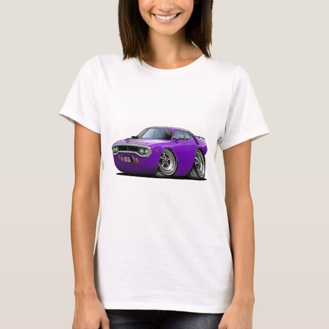 1971-72 Roadrunner Purple-Black Car T-Shirt (Front)