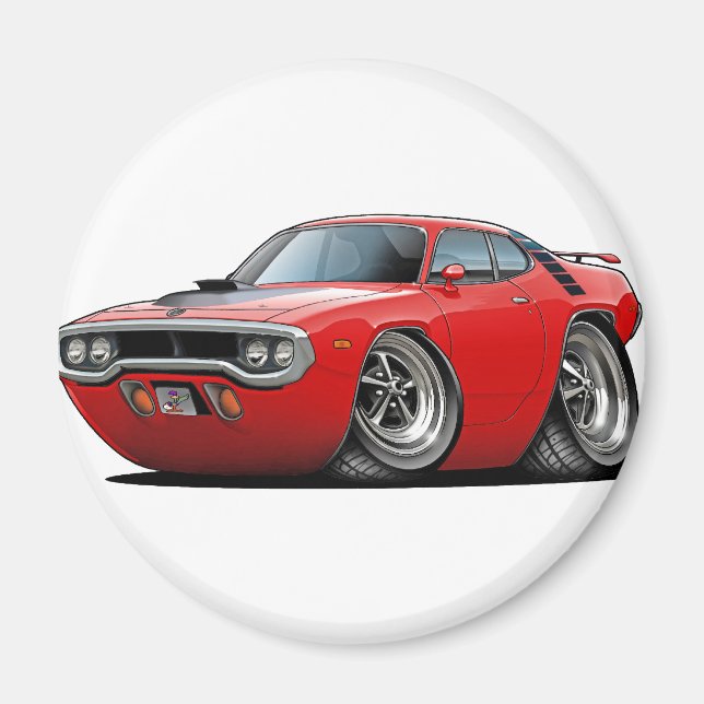 1971-72 Roadrunner Red-Black Car Magnet (Front)