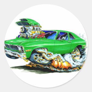 1971-74 Nova Green Car Classic Round Sticker