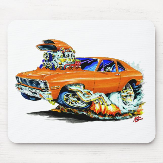 1971-74 Nova Orange Car Mouse Pad (Front)