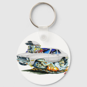 1971-74 Nova White Car Key Ring