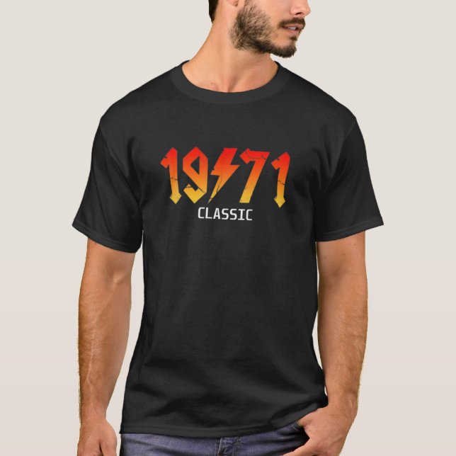 1971 Classic Rock Music Fan 50Th Birthday T-Shirt (Front)