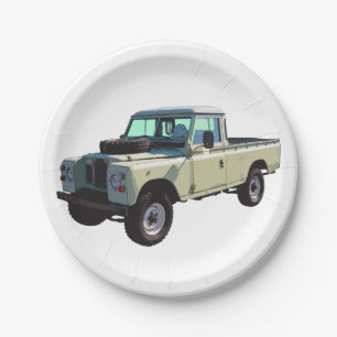 1971 Land Rover Pickup Truck Paper Plate