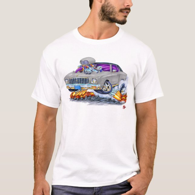 1971 Monte Carlo Grey Car T-Shirt (Front)