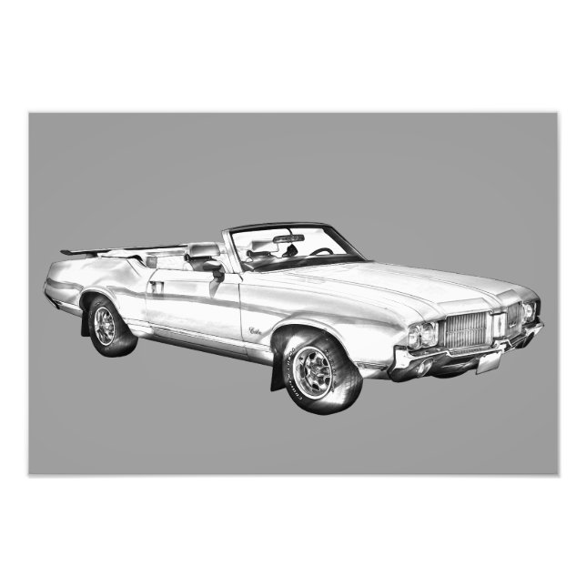1971 Oldsmobile Cutlass Supreme Car Illustration Photo Print (Front)