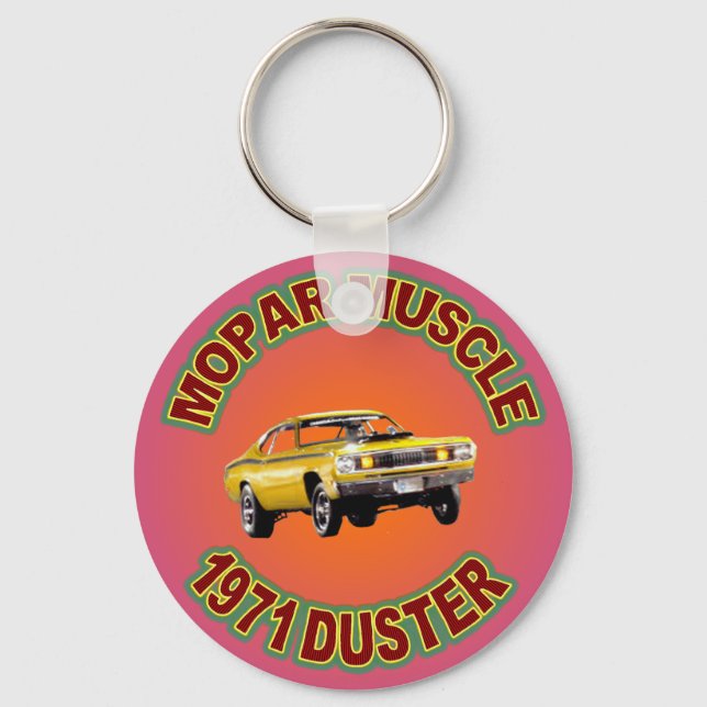 1971 Plymouth Duster Keychain. Key Ring (Front)