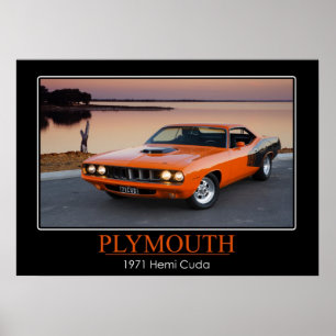 1971 Plymouth Hemi Cuda - Muscle Car Poster