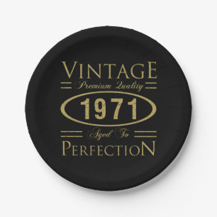 1971 Premium Quality 50th Birthday Paper Plate