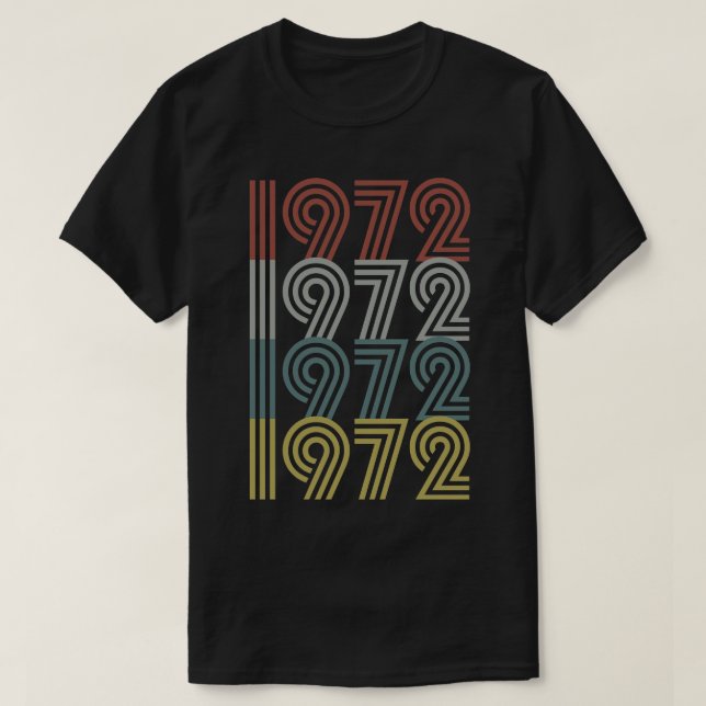 1972 Birth Year Retro Style T-Shirt (Design Front)