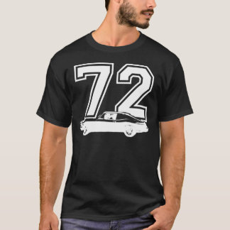 1972 Chevy Nova Side View Year Royal Blue Graphic  T-Shirt