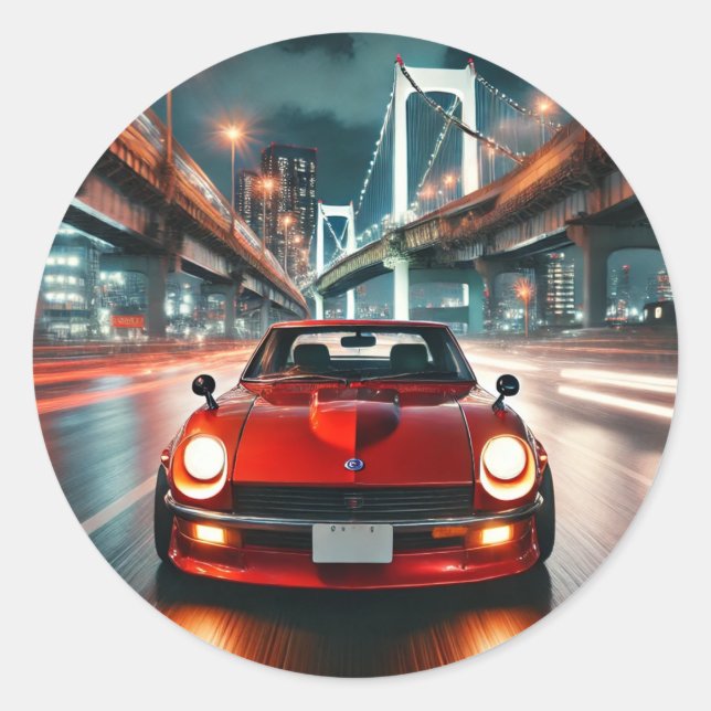 1972 Datsun 240Z nissan tokyo Car japan japanese Classic Round Sticker (Front)