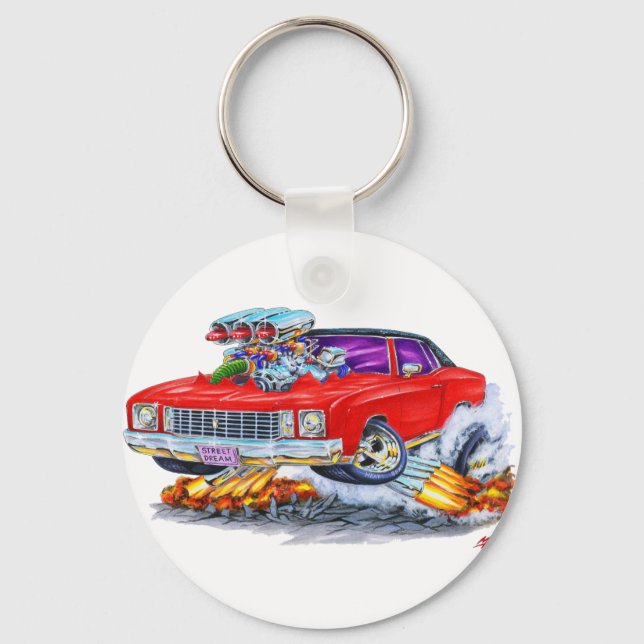 1972 Monte Carlo Red Car Key Ring (Front)
