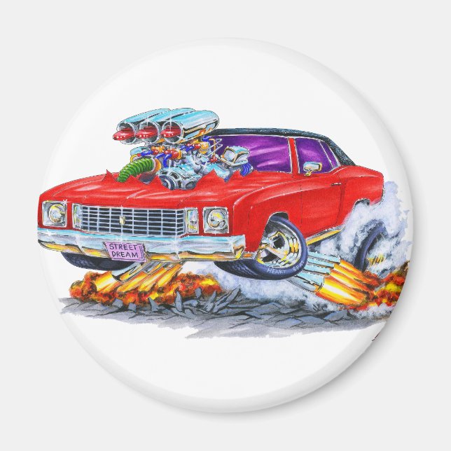 1972 Monte Carlo Red Car Magnet (Front)