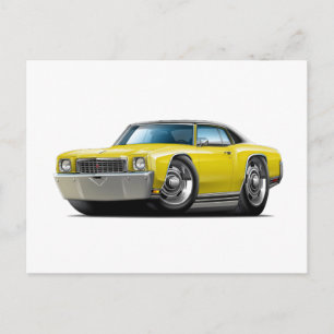 1972 Monte Carlo Yellow-Black Top Car Postcard
