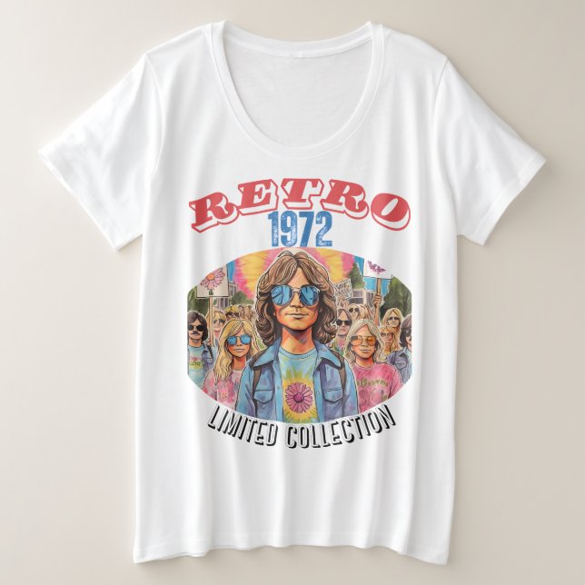 1972 RETRO - RETRO REVIVAL (LIMITED COLLECTION) PLUS SIZE T-Shirt (Design Front)