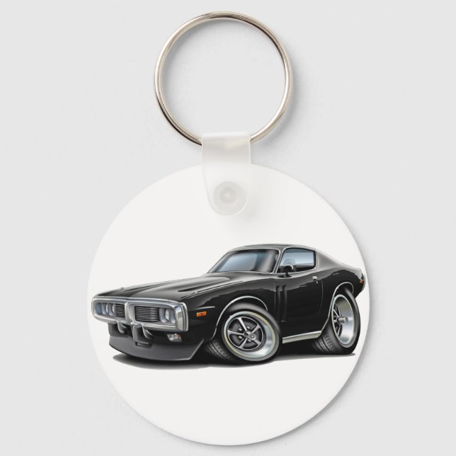 1973-74 Charger Black Car Key Ring (Front)